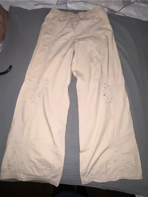 Zara Cream Wide-Leg Embroidered Jeans thumbnail 1