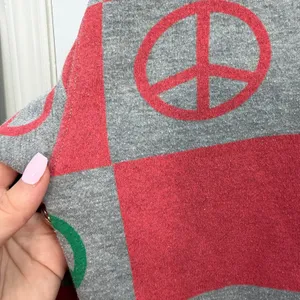 Mighty Fine red checkered crewneck cropped long sleeve sweatshirt casual large L thumbnail 5