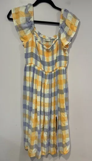 Purple and orange Arizona Jeans co gingham midi dress‎ thumbnail 1