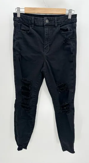 American Eagle Black Wash Curvy Hi-Rise Jegging Denim Stretch Jeans Womens‎ 8 thumbnail 1