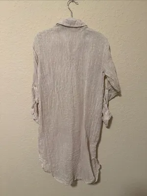Magaschoni Women's Linen Tunic in Natural Cream thumbnail 3