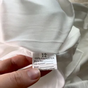 NWT Zapaka White Mermaid Square Neck Satin Long Wedding Dress with Sweep Train L thumbnail 8