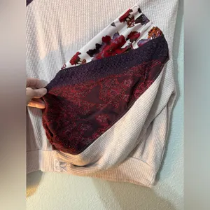 Free People Long Balloon Sleeve Clash Thermal Top thumbnail 5