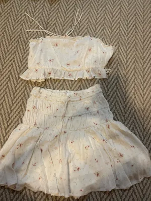 Sky to Moon White flower skirt set thumbnail 1