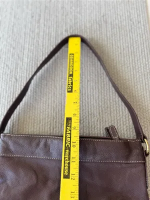 Vintage 90’s Croft & Barrow Brown Leather Shoulder Bag with Contrast Stitching thumbnail 5