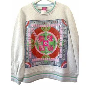 NWT Queen of Sparkles Mahjong Sweatshirt Small Gray Sequin Graphic thumbnail 6