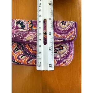 Vera Bradley Dream quilted Tapestry ID‎ Zip Wallet tie dye colorful granny core thumbnail 6
