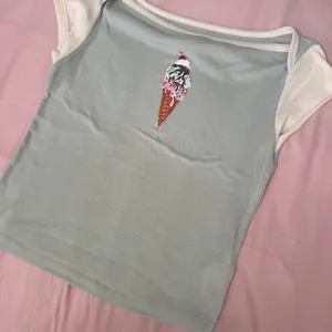 Kimchi Blue Ice Cream Tee - Light Blue and White thumbnail 4
