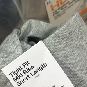 Nike Tight fit mid rise short length biker shorts small grey white NWT New thumbnail 8