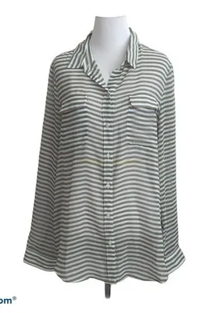 5/$30 🎈 Old navy women’s large striped button down blouse‎ thumbnail 1