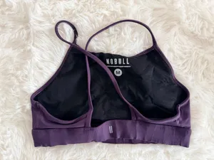 NOBULL Women's High Neck Sports Bra - Dark Plum thumbnail 3