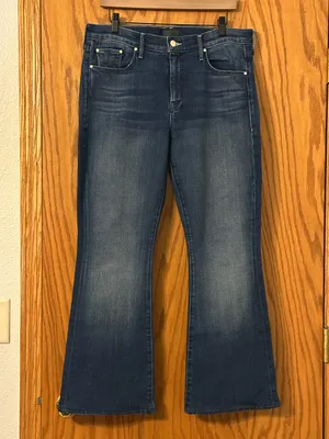 MOTHER The Down Low Weekender Heel in the color High Tide -Flare Jeans - Size 34 thumbnail 2