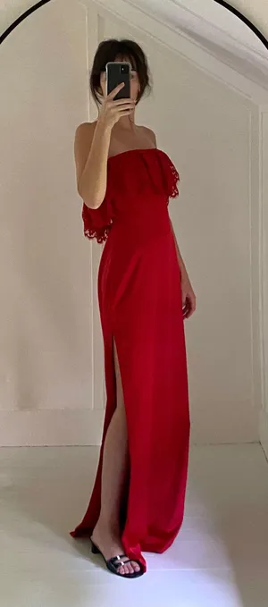 Lovers + Friends / Revolve Sylvia Strapless Gown in Flame Scarlet NWOT thumbnail 2