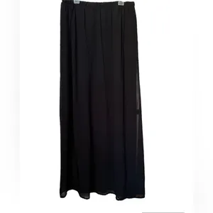 Forever 21 chiffon midi skirt black sz M thumbnail 2