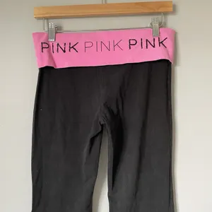 Vintage y2k 2000's Victoria's Secret PINK Fold Over Logo Flare Leggings Small thumbnail 4