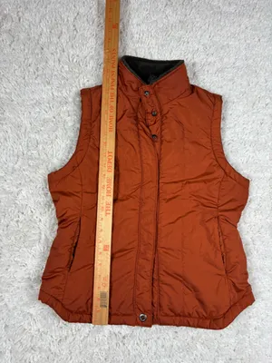 REI Women’s Small Burnt Orange Insulated Fleece Lined Snap Vest thumbnail 10