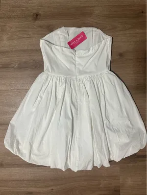 Bella Boutique Bella Rose White Strapless Bubble Dress thumbnail 2
