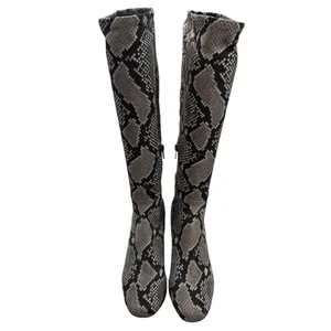 Steve‎ Madden Dynasty Snakeskin Print Boots Size 7 M Fitted Calf Stretch thumbnail 2