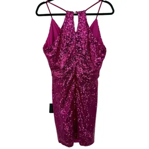 NWT Lulus Womens Hilaria Fuchsia Sequin Bodycon Mini Dress Size Large thumbnail 5