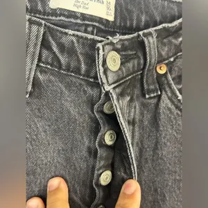 Abercrombie Black High‎ Rise Dad Straight Leg Jeans Sz 24 thumbnail 6