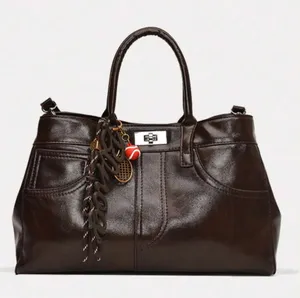 Brand New Boutique Brown Charm Handbag thumbnail 1