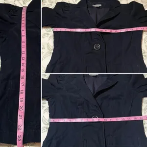 Ann Taylor Corton Corduroy Blazer Jacket Notched Lapel Button Dark Navy Blue 6 thumbnail 9