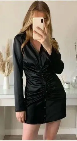 Zara Black Long Sleeve Mini Dress thumbnail 4