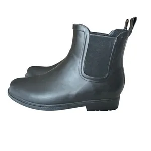 J.‎ Crew Factory Black Chelsea Rain Boots Ankle Length Waterproof Matte Finish thumbnail 3