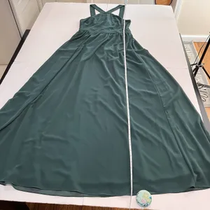 Lulus Air of Romance Forest Green Halter Gown Maxi‎ Dress Size LARGE thumbnail 10