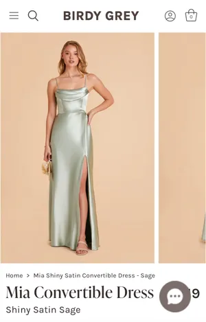 Birdy Grey Mia Dress Shiny Satin Sage thumbnail 2