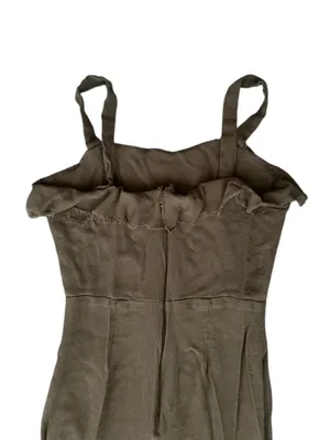 Reformation Women’s Frida Ruffle Hem Column Cocktail Midi Dress Army Green Sz 6 thumbnail 7
