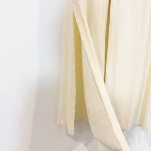 Commense Pants Size M Cream Pleated High Rise Pull On Elastic Waist Flow Classic thumbnail 4