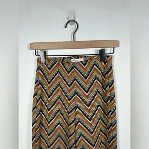 Urban Outfitters Chevron Knit Flare Pants Small Brown 70s Boho Y2K thumbnail 4