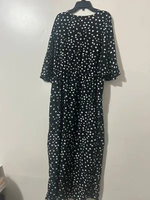 belle beach by kim gravel black polka dot maxi dress size M/L thumbnail 2