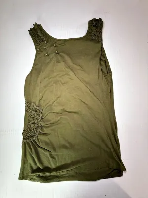 Anthropologie Embellished Olive Green Tank Size large thumbnail 2