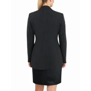 Anne Klein Black Pinstripe Blazer Formal Corpcore Small thumbnail 2