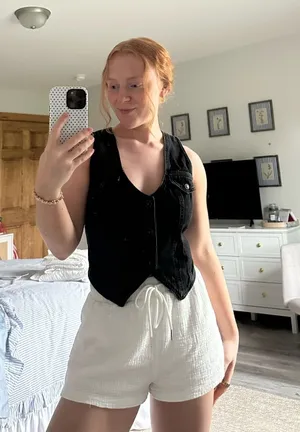 American Eagle Black Denim Top thumbnail 1