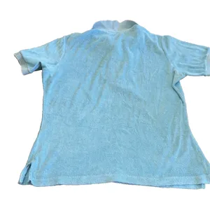 Vintage Lacoste Women's Terry Cloth Polo Shirt Blue Small Y2K Textured thumbnail 2
