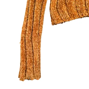 Yellow Crop Chenille Ribbed Y2K Favlux Vintage‎ Academia Cozy Sweater Small thumbnail 9