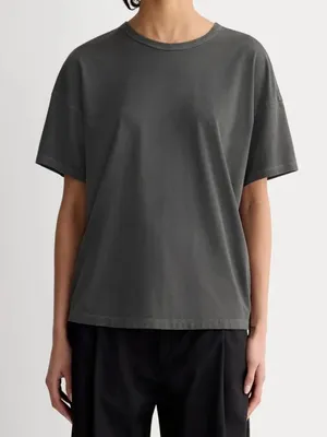 Everlane The Boyfriend Tee in Essential Cotton Black Gray Women's Size Small thumbnail 1