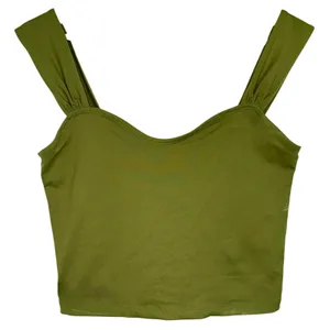 Abercrombie & Fitch Soft AF Green Wide Strap Crop Top Cropped Tank Top Size M thumbnail 2