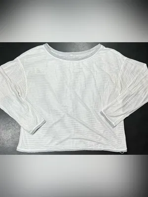 Lululemon Women's Size L Lean In Long Sleeve White Breathable Stretch Shirt thumbnail 4