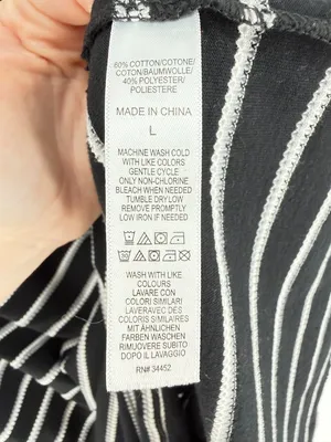 Cuddl Duds‎ Black White Striped T-Shirt Dress Women's Large Casual Coastal thumbnail 6