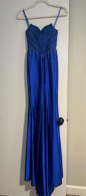Royal blue prom/formal dress Size 00 thumbnail 4