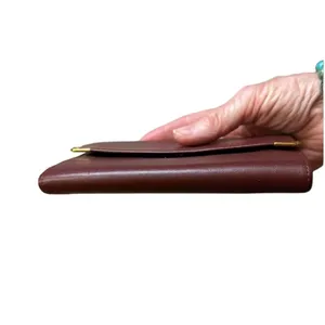 Cartier Paris Burgandy Calfskin Vintage Wallet, Kisslock Coin Compartment. COA thumbnail 5