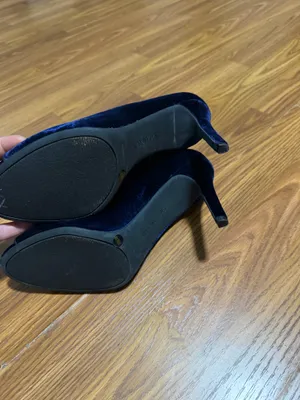 Enzo Angiolini Franses blue velvet peep toe strappy ankle booties stiletto heel size 10 thumbnail 5