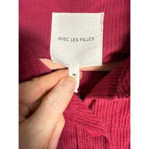 Avec Les Filles Corduroy Button-Up Jacket Shirt Pink M‎ French Girl Layering thumbnail 3