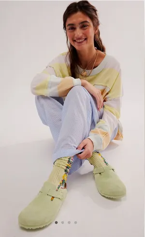 Faded Lime Birkenstock Boston Soft Footbed Clogs thumbnail 1