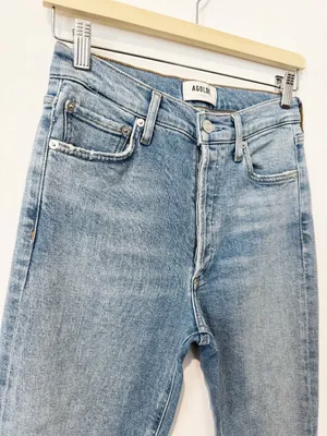 Agolde Nico Jeans Size 26‎ Blue Embark Wash High Rise Slim Old Money Minimalist thumbnail 5