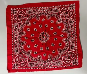 Red Paisley Print Square Bandana Scarf Wrap Headband Unisex Fashion Accessory ♥️ thumbnail 1